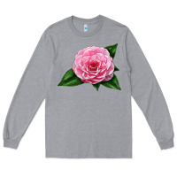 Heather Grey Camellia Flower Long Sleeve Tee - LillyAllenDesigns