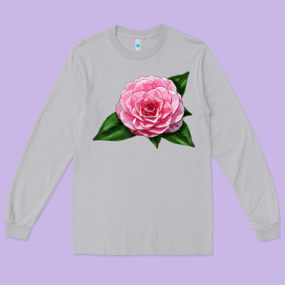Camellia Flower Long Sleeve Tee Designed By Lillyallendesigns
