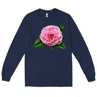 Navy Camellia Flower Long Sleeve Tee - LillyAllenDesigns