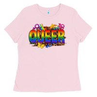 Bubblegum Pink queer Ladies Tee - FaDigitalArtStudio