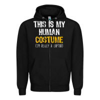 Black human costume raptor halloween velociraptor lazy easy t shirt Zipper Hoodie - baoMotion