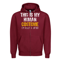 Burgundy human costume raptor halloween velociraptor lazy easy t shirt Zipper Hoodie - baoMotion
