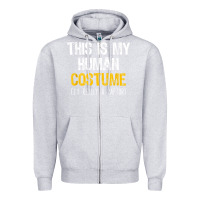 Heather Grey human costume raptor halloween velociraptor lazy easy t shirt Zipper Hoodie - baoMotion