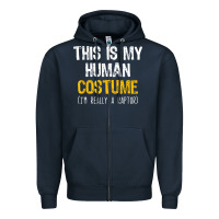 Navy human costume raptor halloween velociraptor lazy easy t shirt Zipper Hoodie - baoMotion