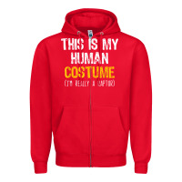 Red human costume raptor halloween velociraptor lazy easy t shirt Zipper Hoodie - baoMotion