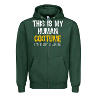 Sports Green human costume raptor halloween velociraptor lazy easy t shirt Zipper Hoodie - baoMotion