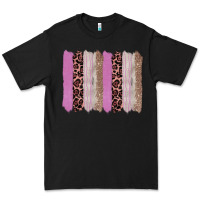 Pink Glitter Leopard Brushstroke Background Premium Tee | Teevron
