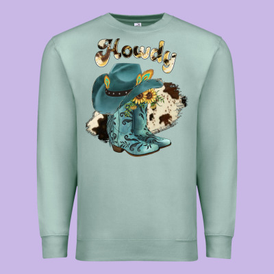 Howdy Premium Sweatshirt Designed By Jahusdesignshop