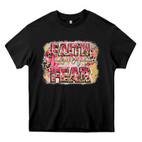 Black faith over fear breast cancer 12 inches 300 dpi Heavy Core Tee - CowGirlArtShop