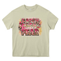 Mossy faith over fear breast cancer 12 inches 300 dpi Heavy Core Tee - CowGirlArtShop
