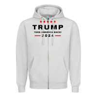Dove Grey donald trump 2024 take america back Zipper Hoodie - baoMotion