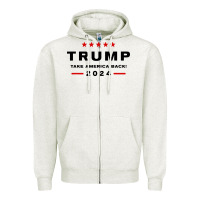 Oatmeal Heather donald trump 2024 take america back Zipper Hoodie - baoMotion