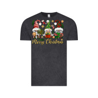 Vintage Black Merry Christmas Gnomes Vintage Tee - BundleAndBundleShop