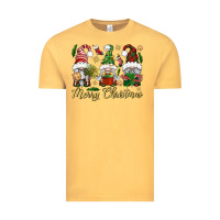 Vintage Mustard Merry Christmas Gnomes Vintage Tee - BundleAndBundleShop