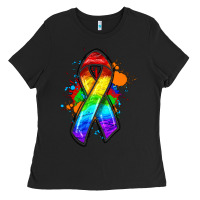 Black Pride ribbon Ladies Tee - FaDigitalArtStudio