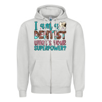Dove Grey i am a dentist what's your superpower Zipper Hoodie - JahusDesignShop