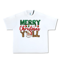 White merry christmas y'all Urban Heavy Tee - BundleAndBundleShop