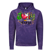 Cloud Purple Jolly Nurse Black Vintage Hoodie - CowhideDigitalArt