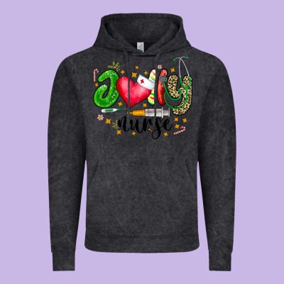 Jolly Nurse Black Vintage Hoodie Designed By Cowhidedigitalart