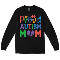 Black Proud Autism Mom Long Sleeve Tee - CowhideDigitalArt