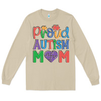 Mushroom Proud Autism Mom Long Sleeve Tee - CowhideDigitalArt