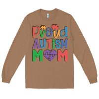 Toasted Coconut Proud Autism Mom Long Sleeve Tee - CowhideDigitalArt