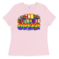 Bubblegum Pink the future is queer Ladies Tee - FaDigitalArtStudio
