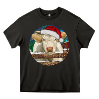 Asphalt Charolais Cow Christmas Heavy Core Tee - RanaPortraitStore