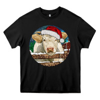 Black Charolais Cow Christmas Heavy Core Tee - RanaPortraitStore