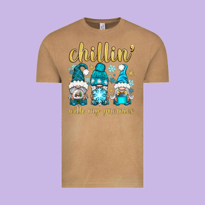 Chillin' With My Gnomies Vintage Tee Designed By Bundleandbundleshop