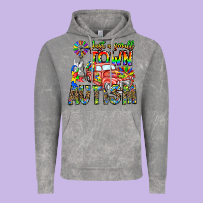Just A Girl Small Town Autism Vintage Hoodie Designed By Cowhidedigitalart