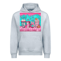 Heather Grey pink christmas coffee Urban Hoodie - Jasminsmagicworld