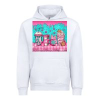 White pink christmas coffee Urban Hoodie - Jasminsmagicworld