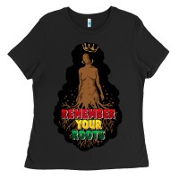 Black Remember your roots Ladies Tee - FaDigitalArtStudio