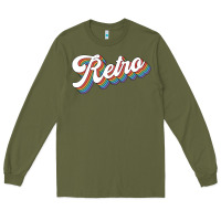 Army Green retro colorful Long Sleeve Tee - chombo