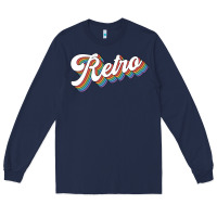 Navy retro colorful Long Sleeve Tee - chombo