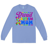 Colony Blue Proud Autism Mom Long Sleeve Tee - CowhideDigitalArt