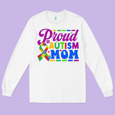 Proud Autism Mom Long Sleeve Tee Designed By Cowhidedigitalart