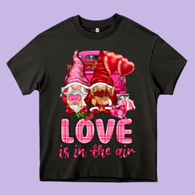 Love Is In The Air With Gnomies Valentine's Day Heavy Core Tee Designed By Howdyjamesfarm