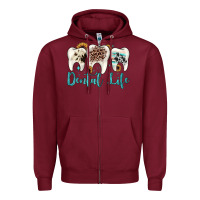 Burgundy dental life Zipper Hoodie - JahusDesignShop