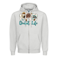 Dove Grey dental life Zipper Hoodie - JahusDesignShop