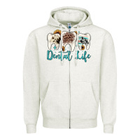 Oatmeal Heather dental life Zipper Hoodie - JahusDesignShop