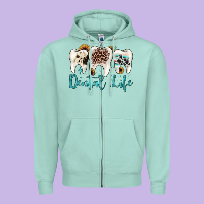 Dental Life Zipper Hoodie Designed By Jahusdesignshop