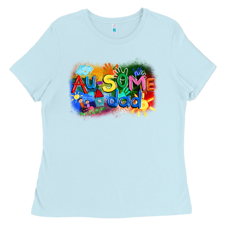 Au-some Dad Autism Ladies Tee by FaDigitalArtStudio | Teevron
