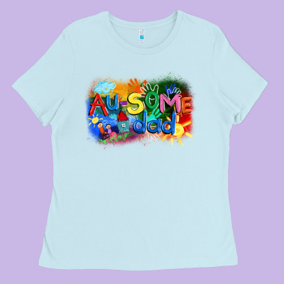 Au-some Dad Autism Ladies Tee Designed By Fadigitalartstudio