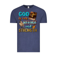 Vintage Denim God Is Our Refuge And Strength Vintage Tee - BundleAndBundleShop