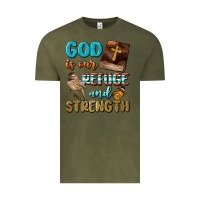 Vintage Olive God Is Our Refuge And Strength Vintage Tee - BundleAndBundleShop