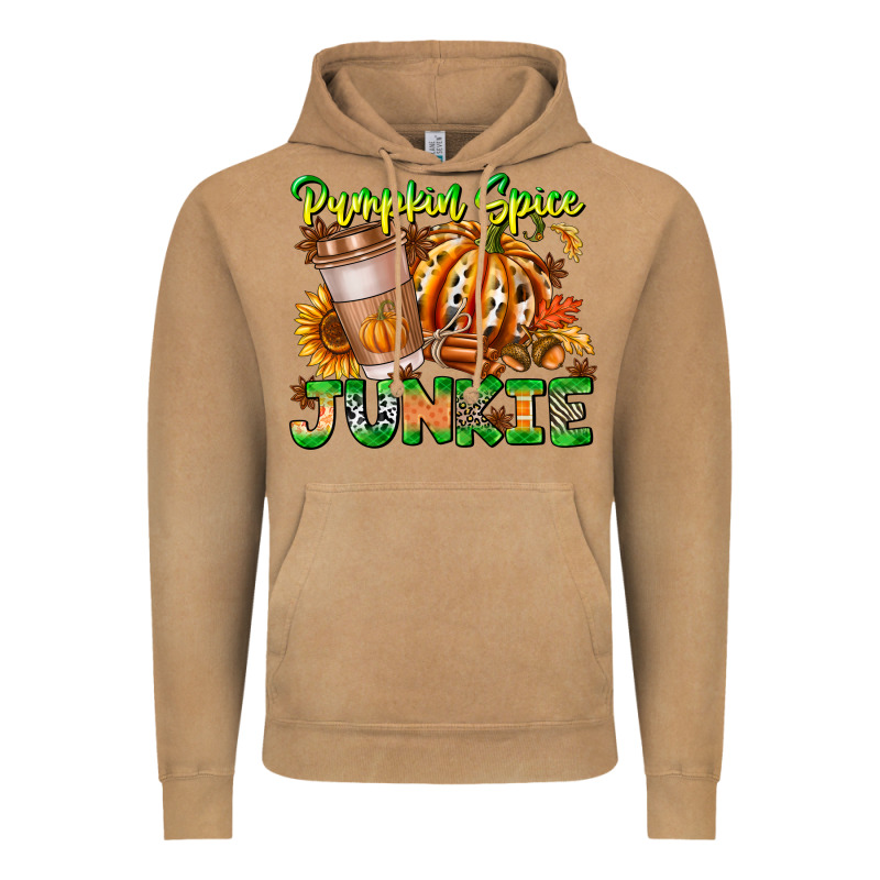 Pumpkin Spice Junkie Vintage Hoodie by CowhideDigitalArt | Teevron