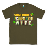 Army Green St. Patrick's Somebody's lucky ass wife Classic Tee - CowGirlArtShop