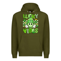 Army Green lucky vibes Premium Hoodie - Artiststas